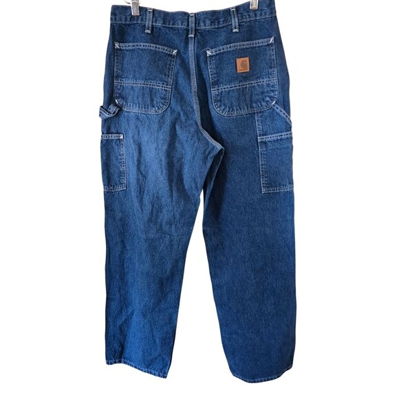 Carhartt Mens Loose Original Fit B13-DST Denim Work Jeans 32x32 Blue - Picture 2 of 9